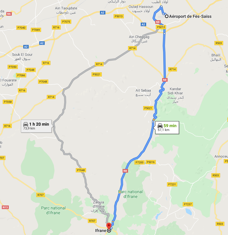 Traslado Aeropuerto de Fez a Ifrane