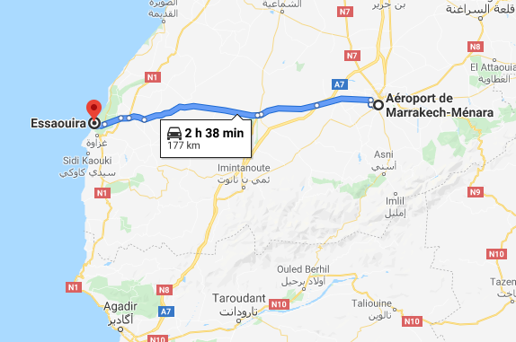 Traslado Aeropuerto de Marrakech a Essaouira