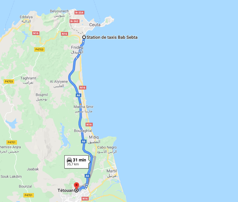 Traslado Ceuta a Tetuán