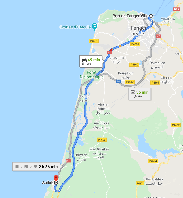 Traslado Puerto Tánger Ville a Asilah