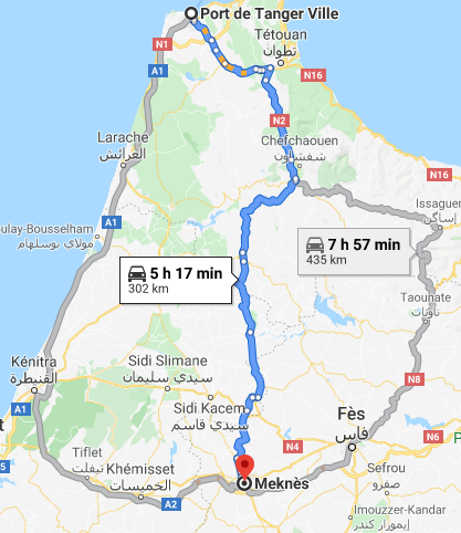 Traslado Puerto Tánger Ville a Meknés