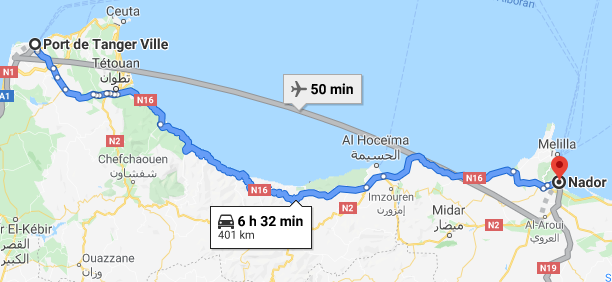 Traslado Puerto Tánger Ville a Nador
