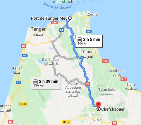 Traslado Puerto Tánger Med a Chefchaouen
