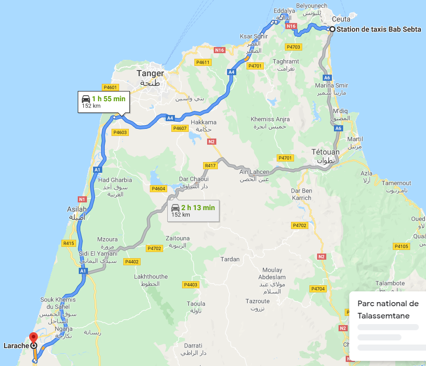 Traslado Ceuta a Larache