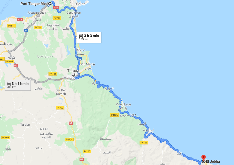Traslado Puerto Tánger Med a El Jebha
