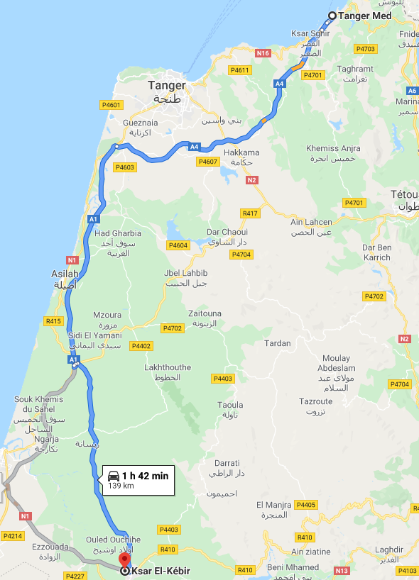 Traslado Puerto Tánger Med a Ksar El-Kébir