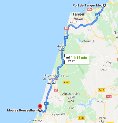 Traslado Puerto Tánger Med a Moulay Bousselham