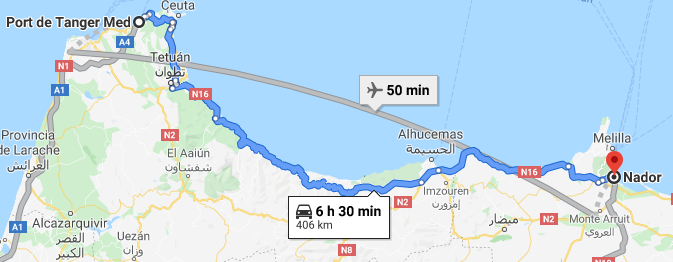 Traslado Puerto Tánger Med a Nador