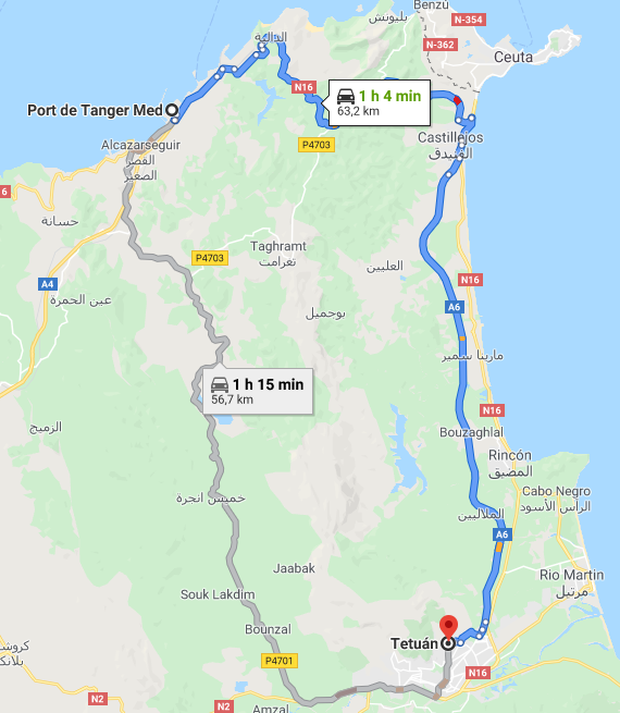 Traslado Puerto Tánger Med a Tetuán