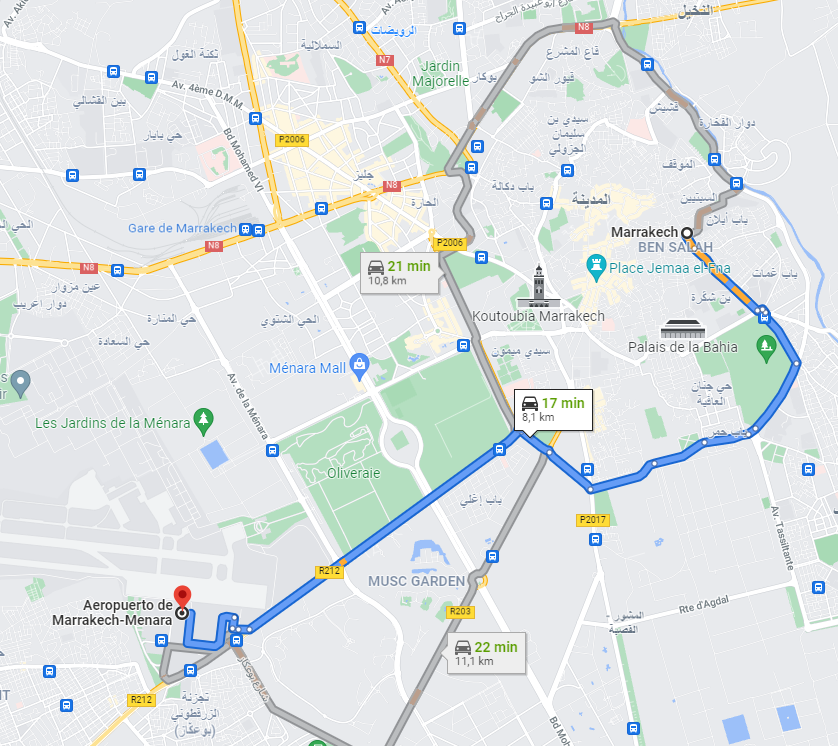 Traslado Aeropuerto de Marrakech a centro ciudad